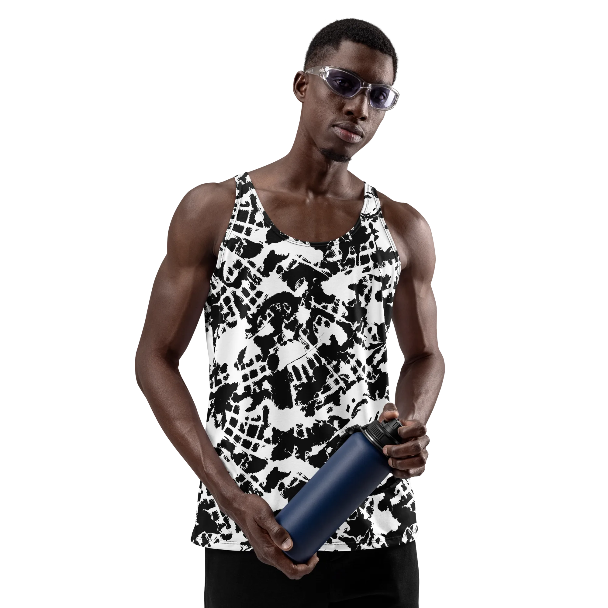 Noir Shatter on Men's Tank Top — Front