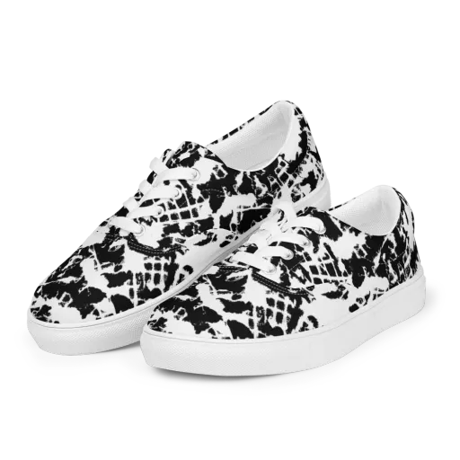 Noir Shatter on a Men's Lace-Up Canvas Shoes