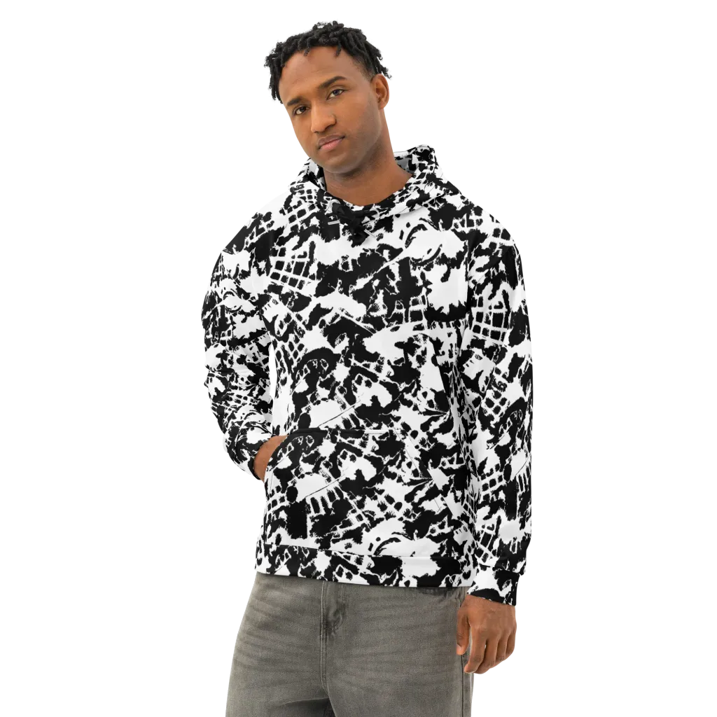 Noir Shatter on Cotton Hoodie — Left Front