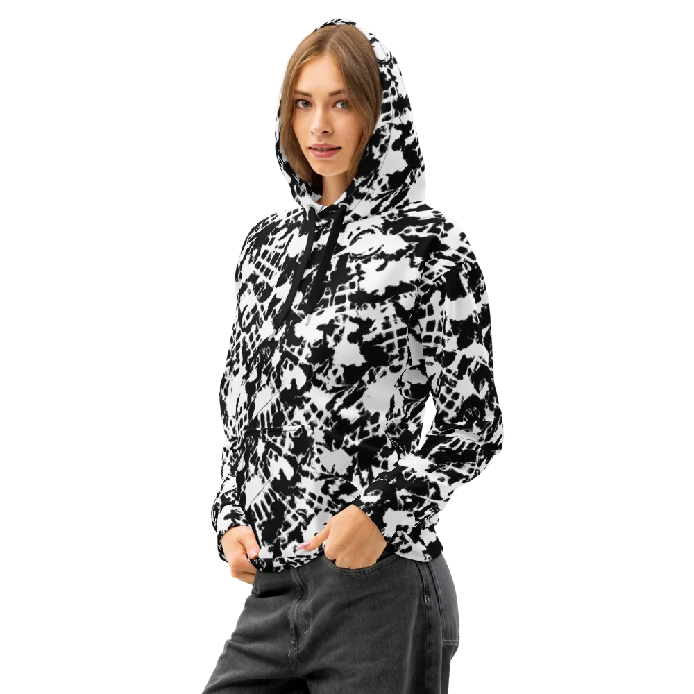 Noir Shatter on Cotton Hoodie — Left Front