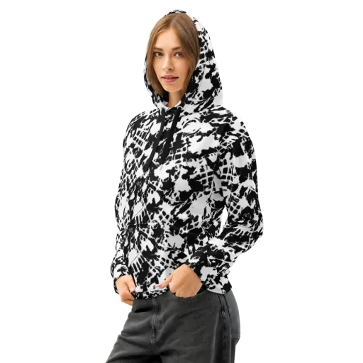 Noir Shatter on a Cotton Hoodie