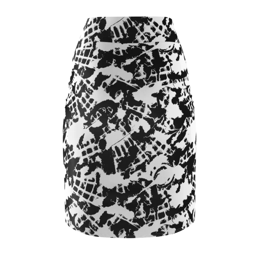 Noir Shatter on Pencil Skirt — Back