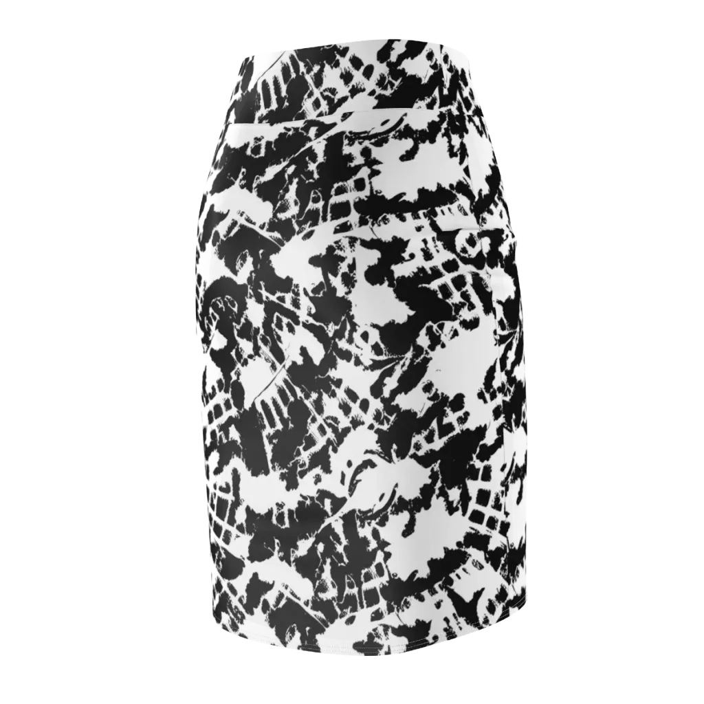 Noir Shatter on Pencil Skirt — Back Side