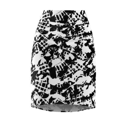 Noir Shatter on a Pencil Skirt