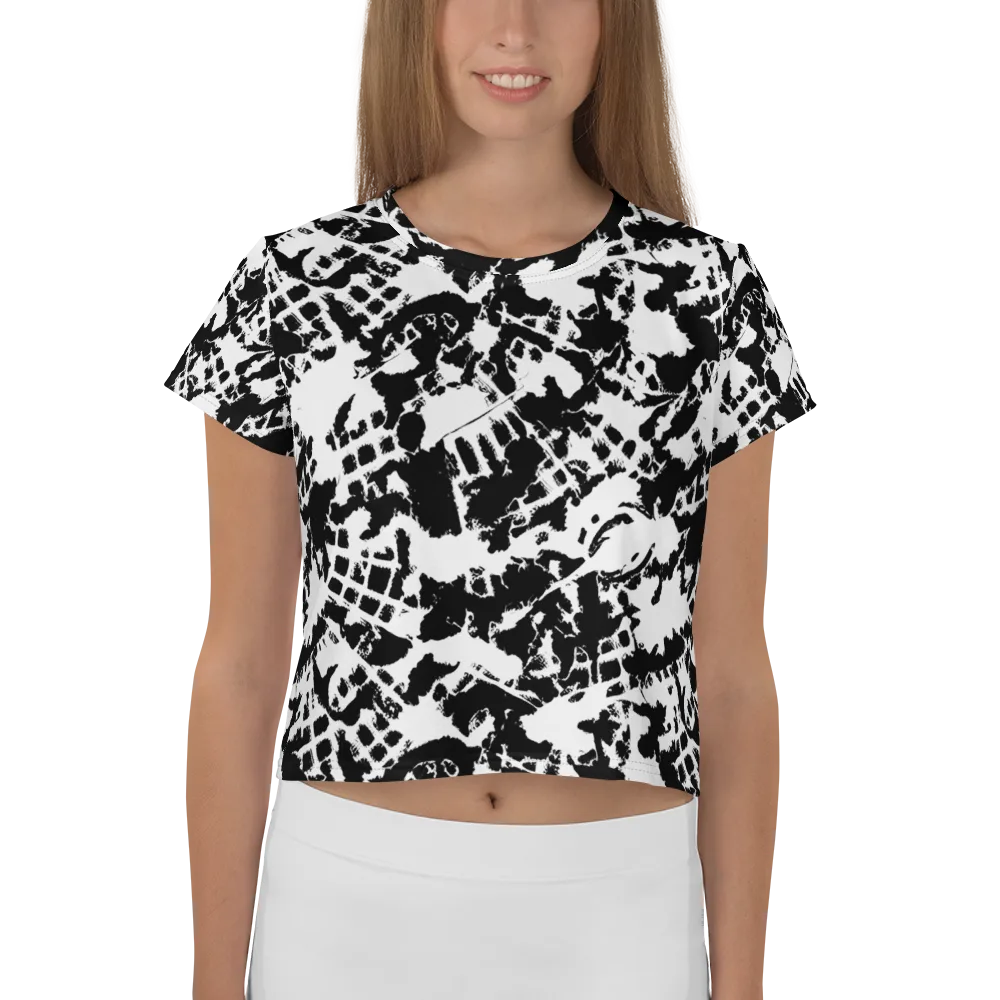 Noir Shatter on Crop Tee — Front