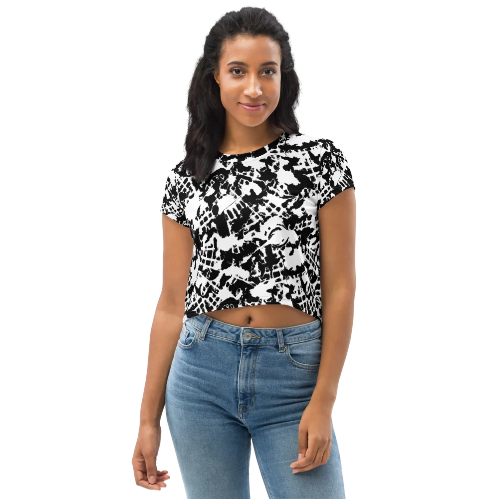 Noir Shatter on Crop Tee — Front