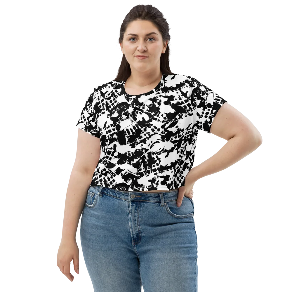 Noir Shatter on Crop Tee — Front