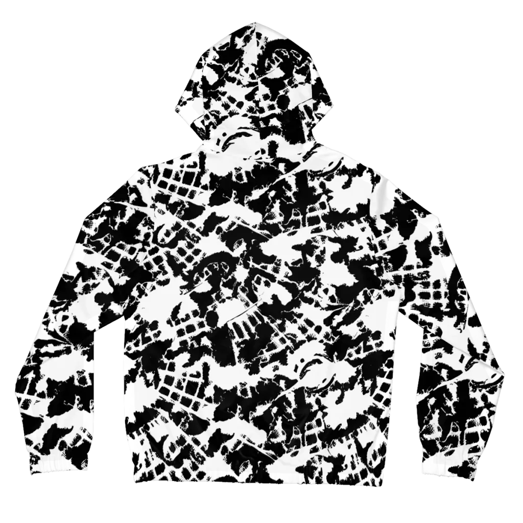 Noir Shatter on Women's Full-Zip Hoodie — Back