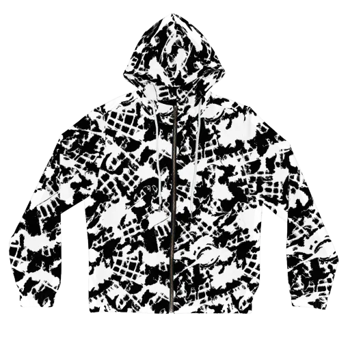 Noir Shatter on a Women's Full-Zip Hoodie