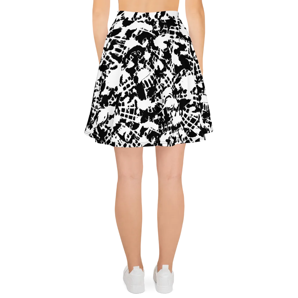 Noir Shatter on Skater Skirt — Back