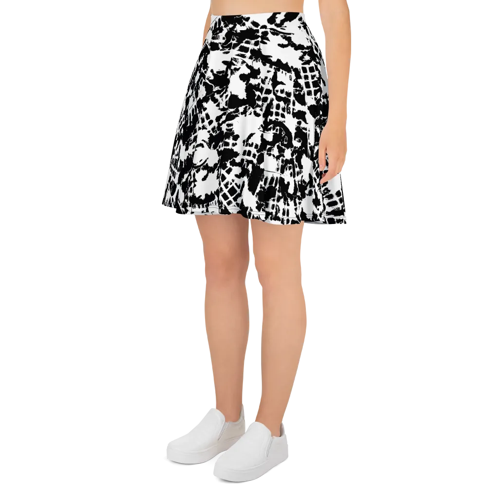 Noir Shatter on Skater Skirt — Left