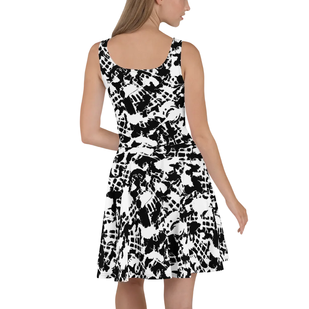 Noir Shatter on Skater Dress — Back
