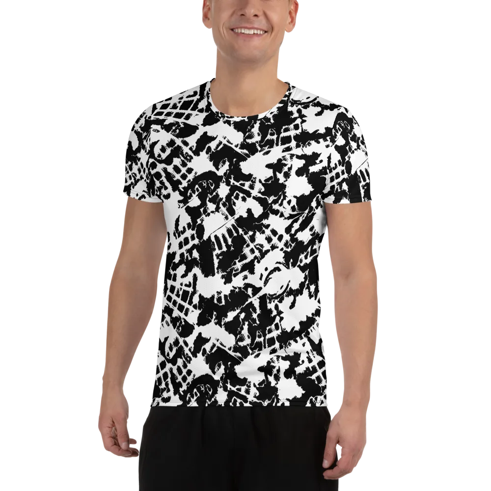 Noir Shatter on Men's Athletic T-Shirt — Front