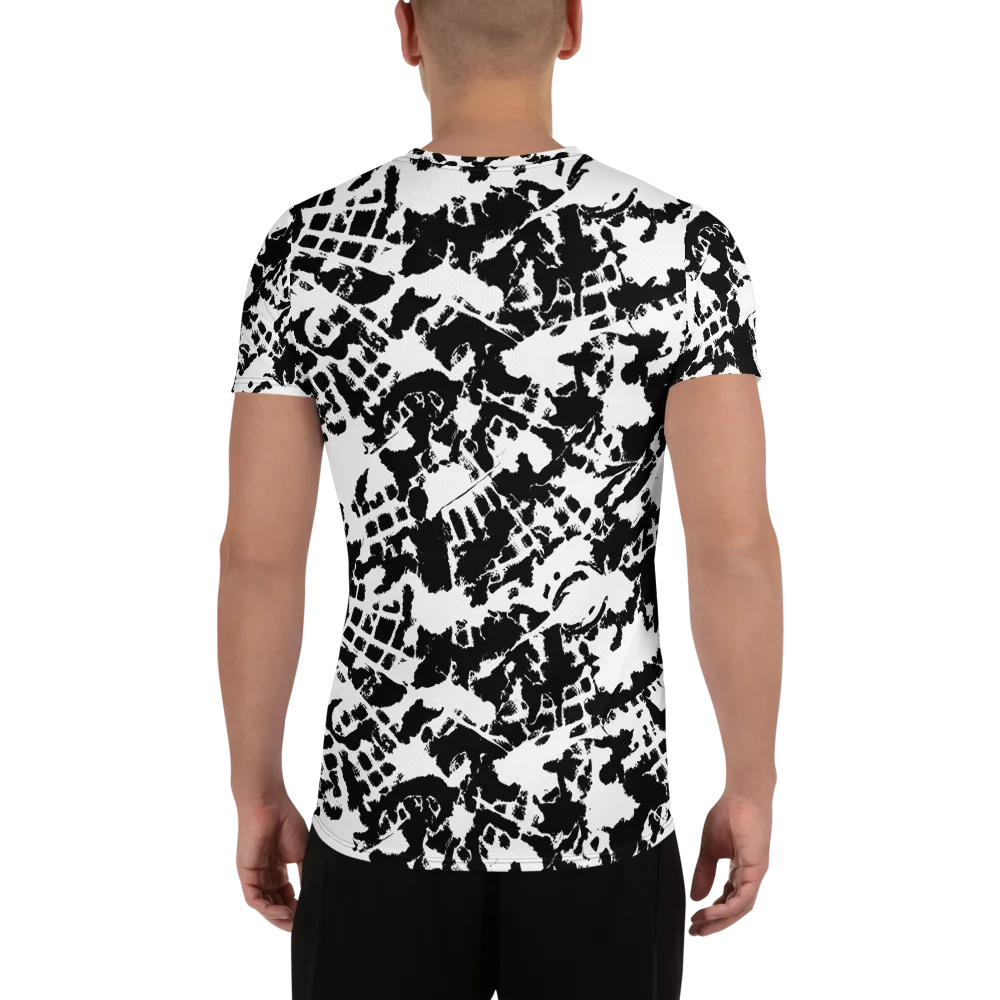Noir Shatter on Men's Athletic T-Shirt — Back