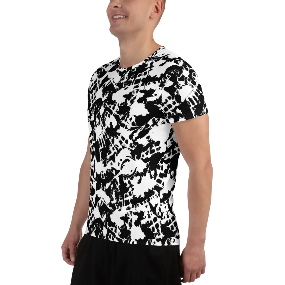 Noir Shatter on Men's Athletic T-Shirt — Left