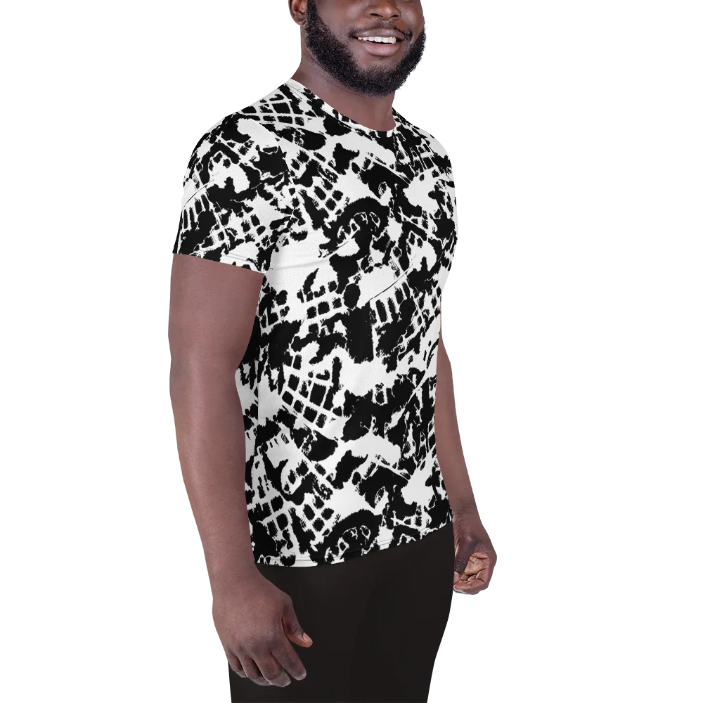 Noir Shatter on Men's Athletic T-Shirt — Right