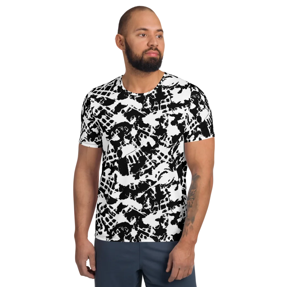 Noir Shatter on Men's Athletic T-Shirt — Front