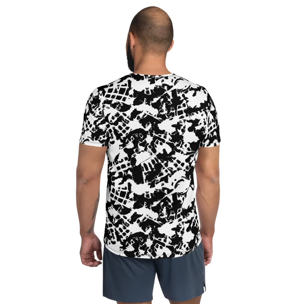Noir Shatter on Men's Athletic T-Shirt — Back