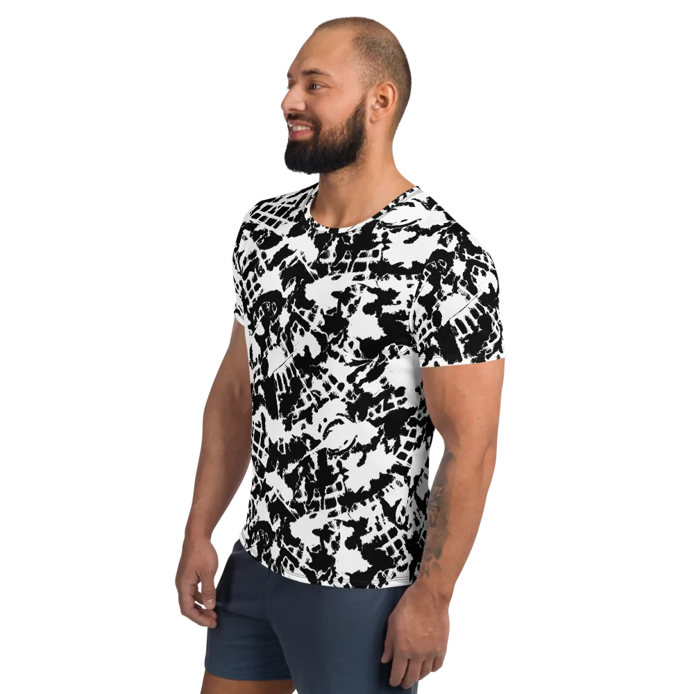 Noir Shatter on Men's Athletic T-Shirt — Left