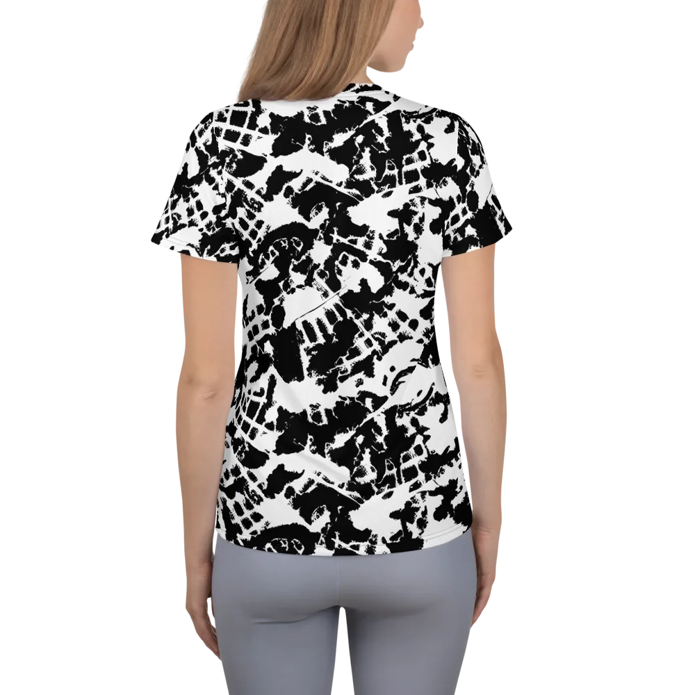 Noir Shatter on Women's Athletic T-Shirt — Back