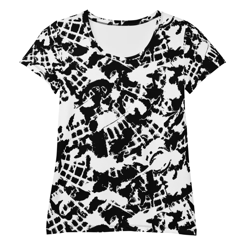 Noir Shatter on Women's Athletic T-Shirt — Front