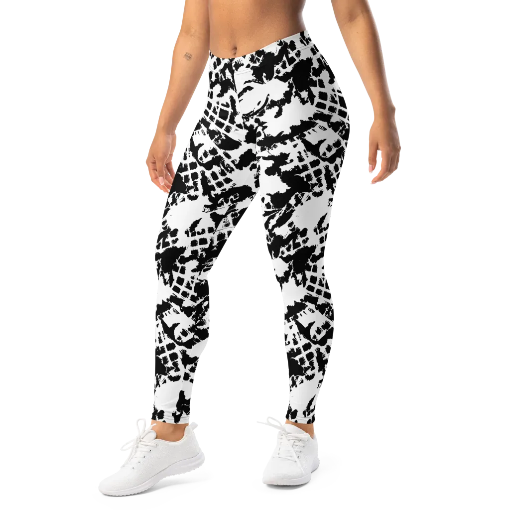Noir Shatter on Leggings — Left Front