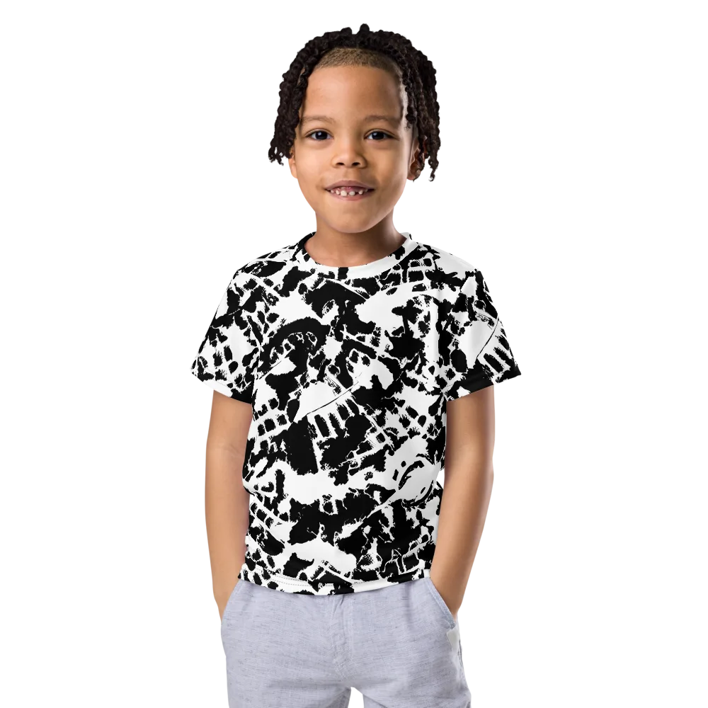 Noir Shatter on Kids Crew Neck T-Shirt — Front