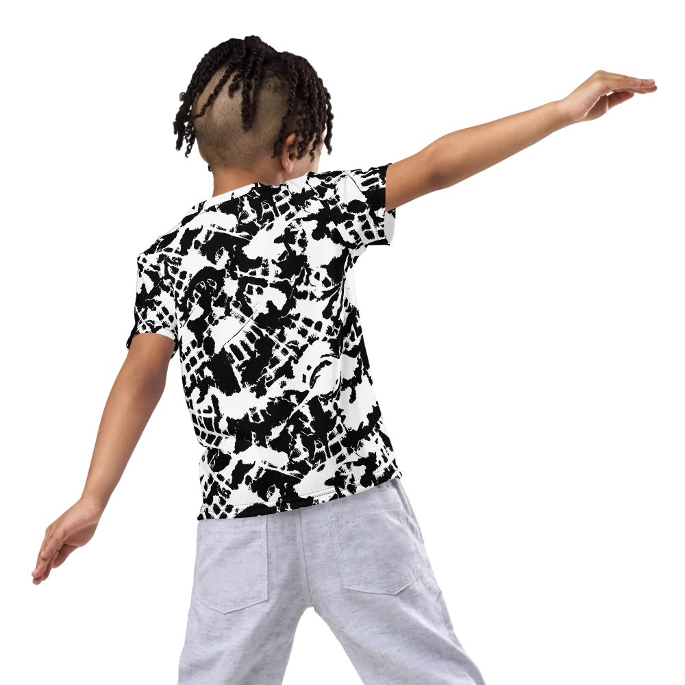 Noir Shatter on Kids Crew Neck T-Shirt — Back