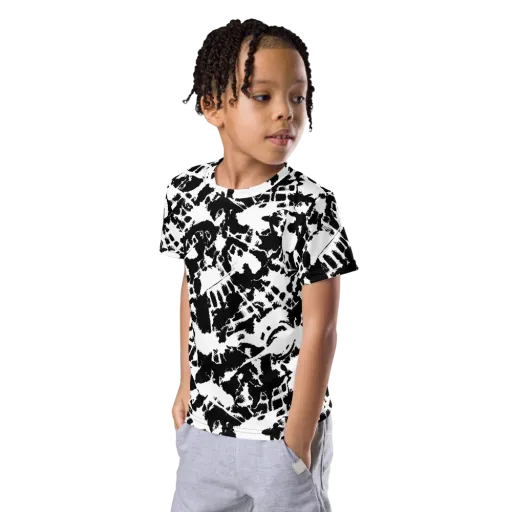 Noir Shatter on a Kids Crew Neck T-Shirt