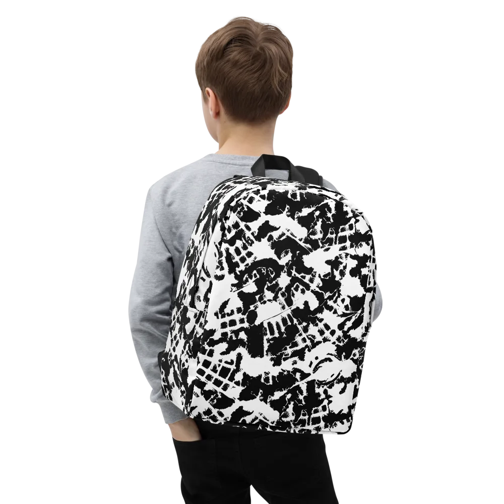 Noir Shatter on Minimalist Backpack — Zoomed-in