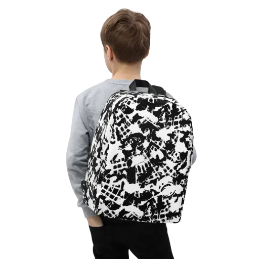 Noir Shatter on a Minimalist Backpack