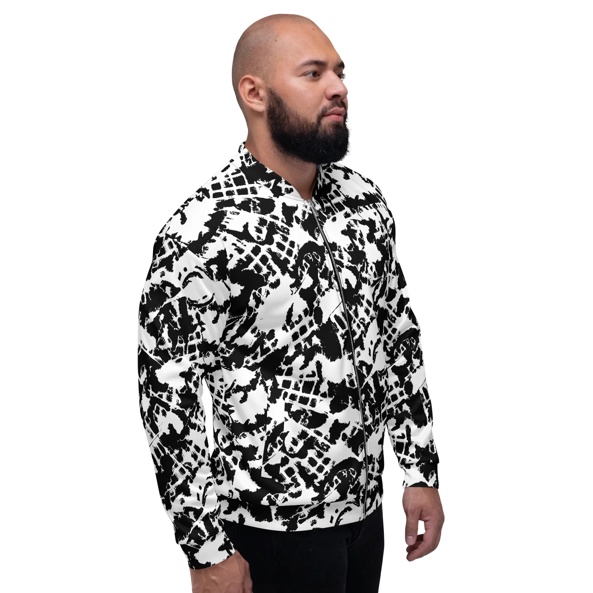 Noir Shatter on Bomber Jacket — Right