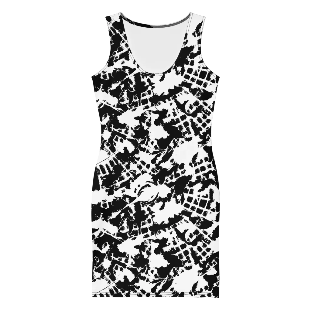 Noir Shatter on Bodycon Dress — Front