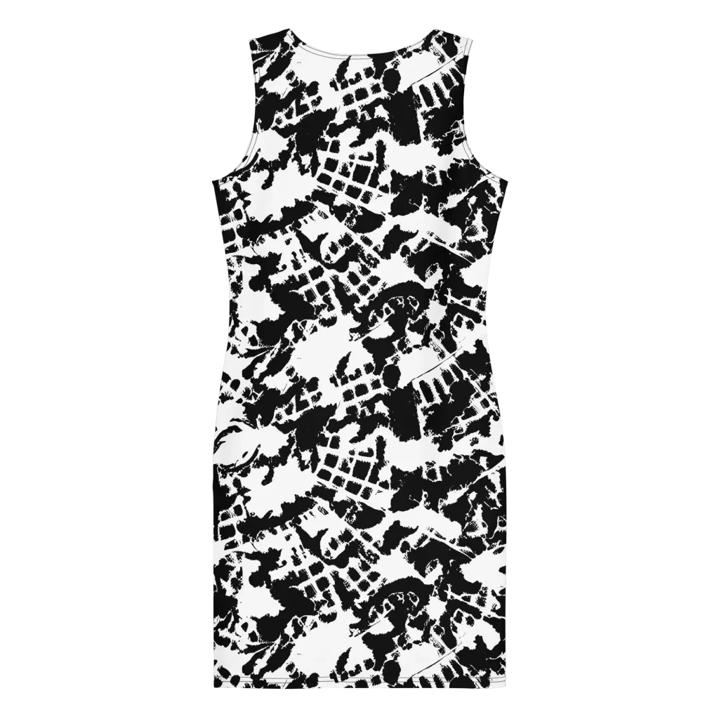 Noir Shatter on Bodycon Dress — Back