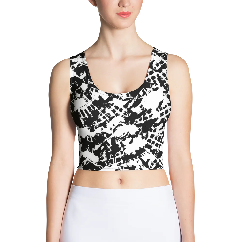 Noir Shatter on Crop Top — Front