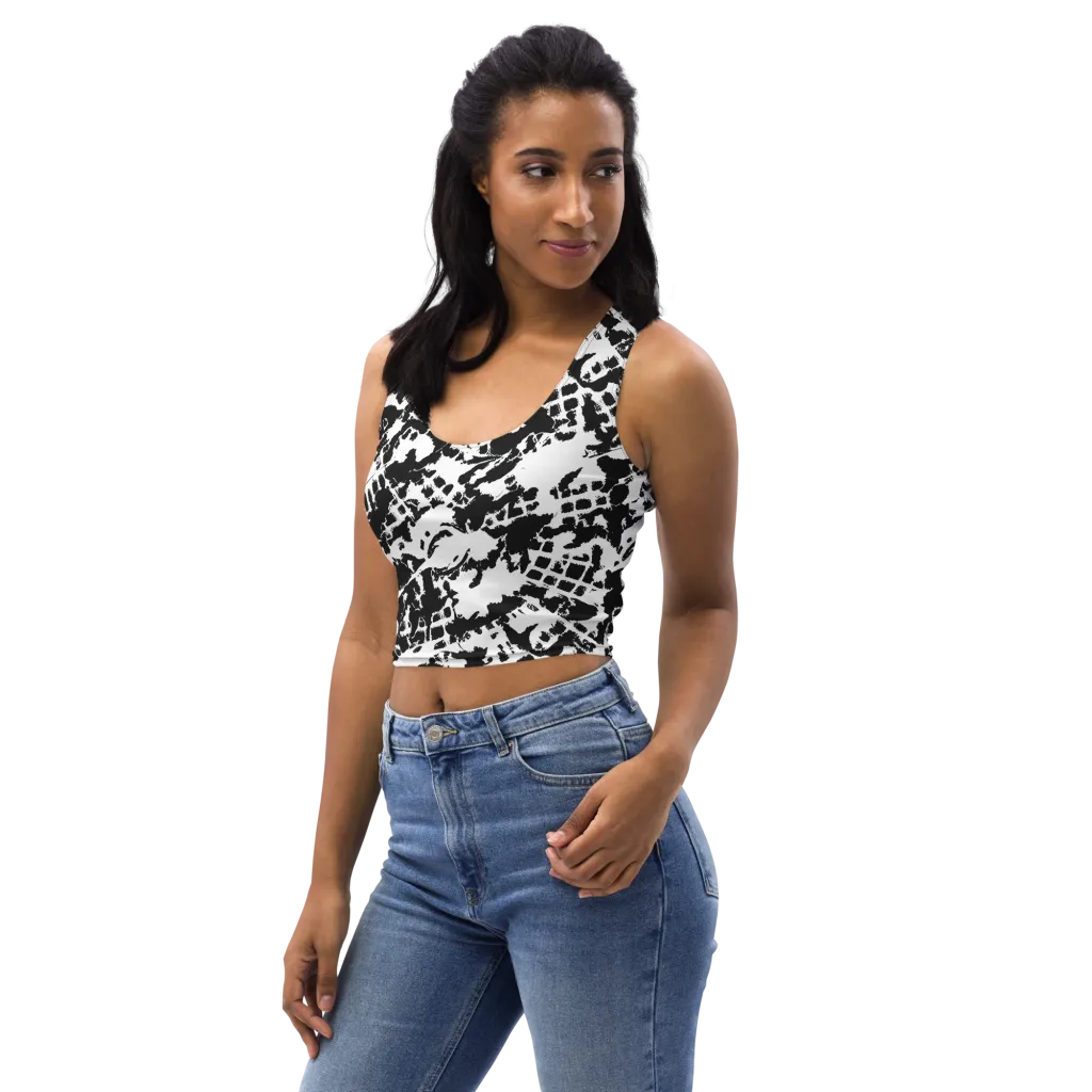 Noir Shatter on Crop Top — Left Front