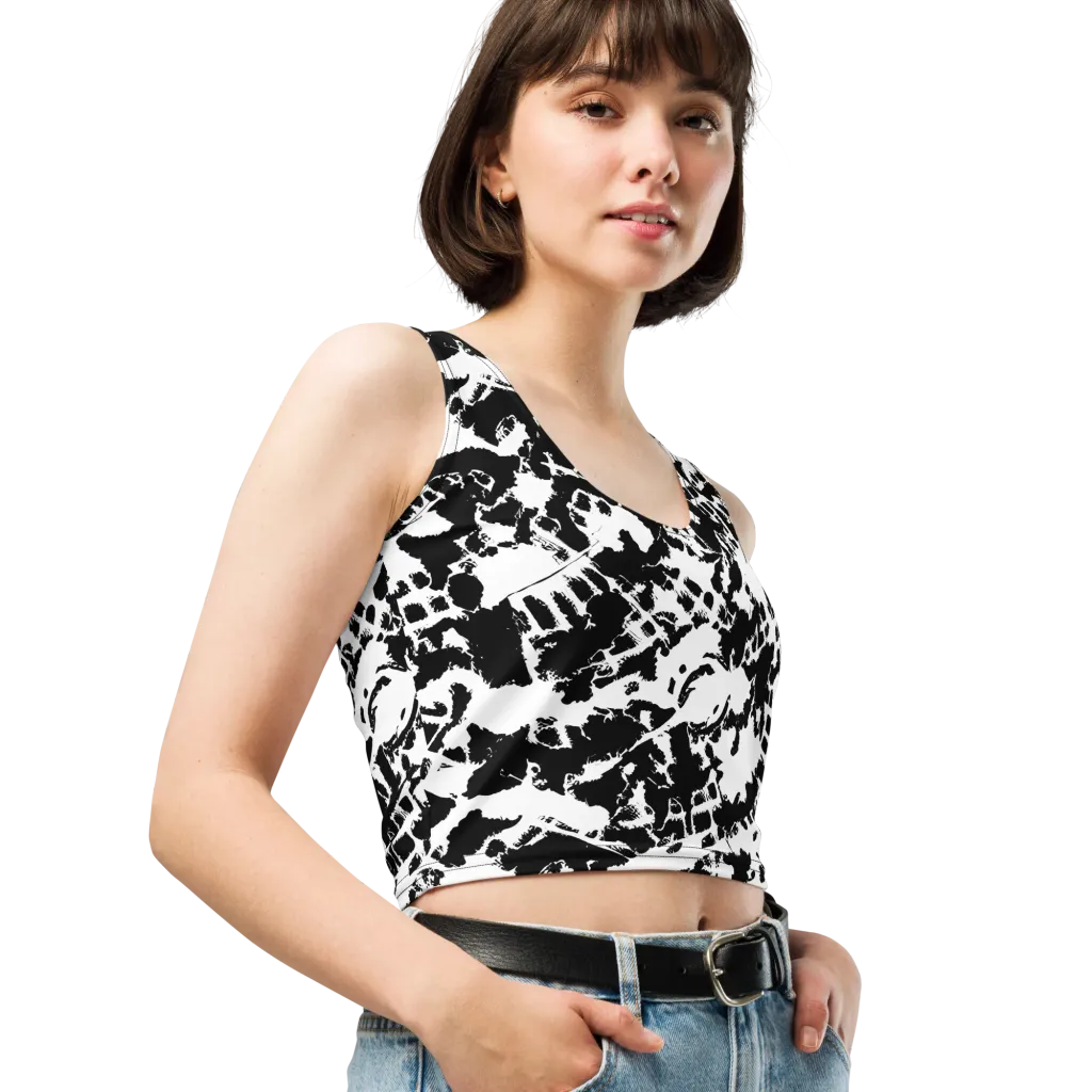 Noir Shatter on Crop Top — Right Front