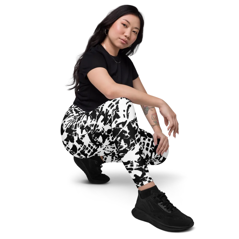 Noir Shatter on Leggings with Pockets — Right Front