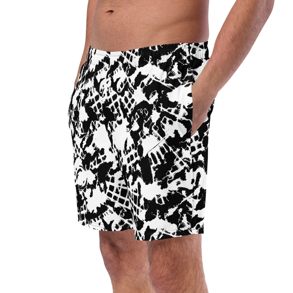 Noir Shatter on Swim Trunks — Left Front