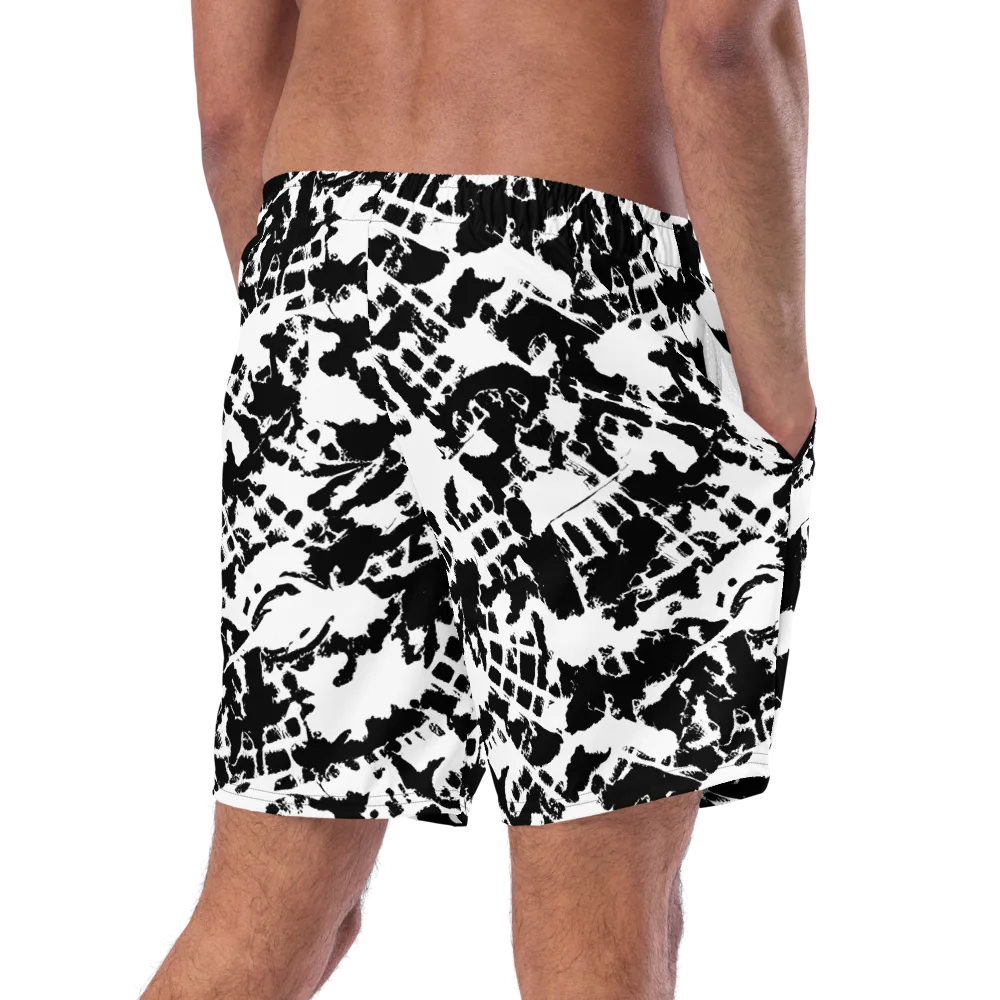 Noir Shatter on Swim Trunks — Right Back