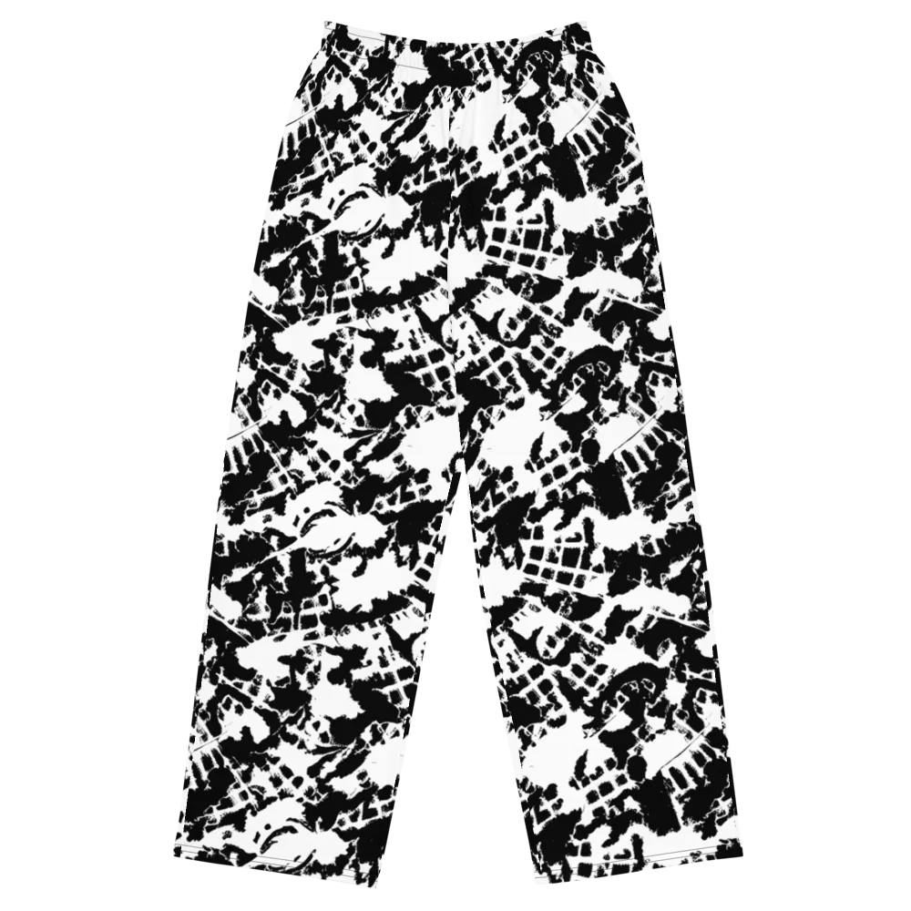 Noir Shatter on Wide-Leg Pants — Front
