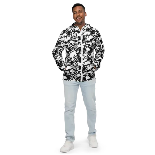 Noir Shatter on a Men's Windbreaker