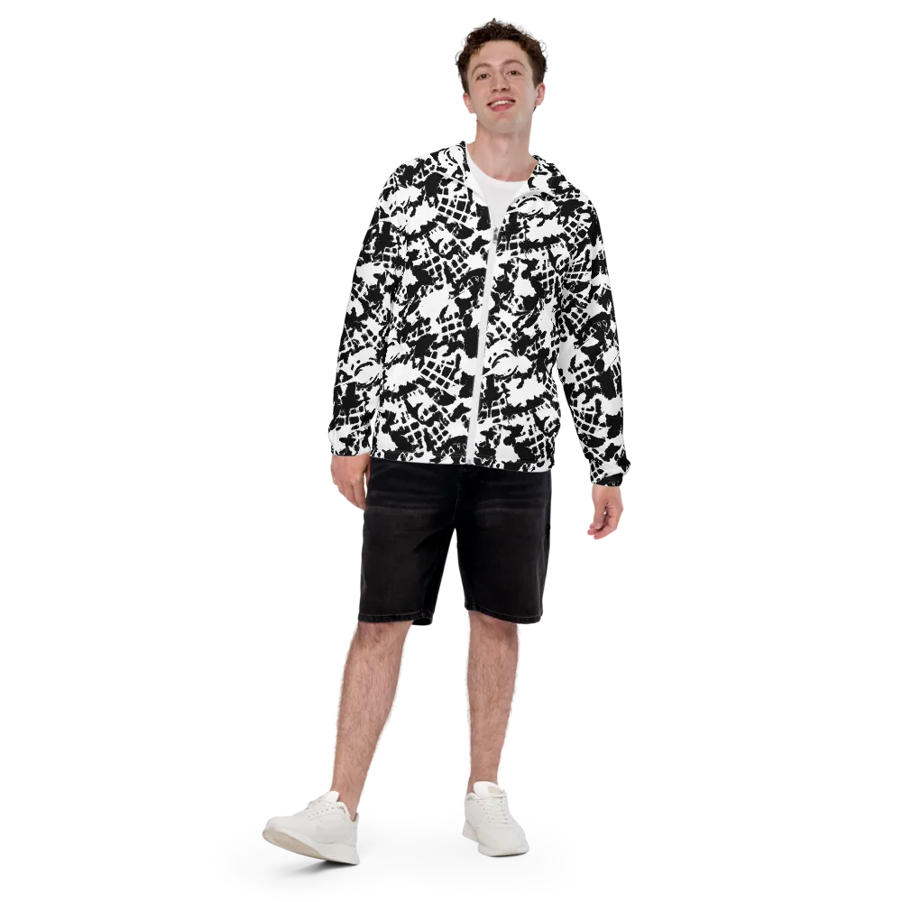 Noir Shatter on Men's Windbreaker — Front