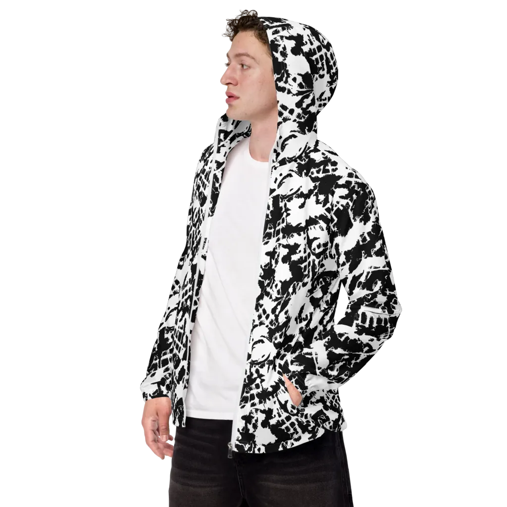 Noir Shatter on Men's Windbreaker — Left Front