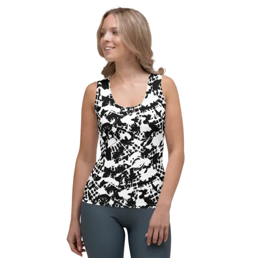 Noir Shatter on a Women's Tank Top