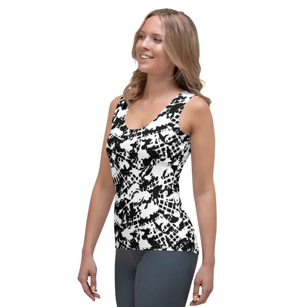 Noir Shatter on Women's Tank Top — Left Front