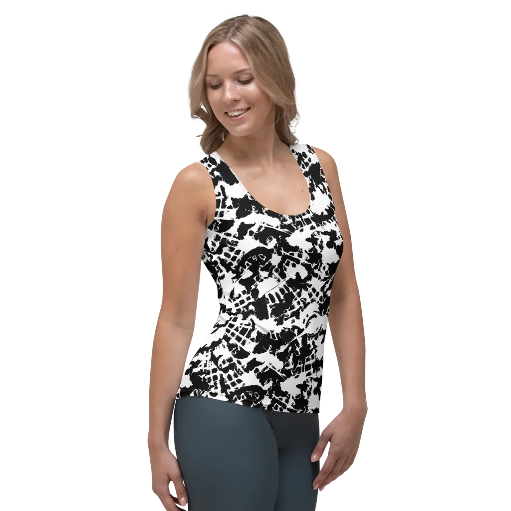 Noir Shatter on Women's Tank Top — Right Front