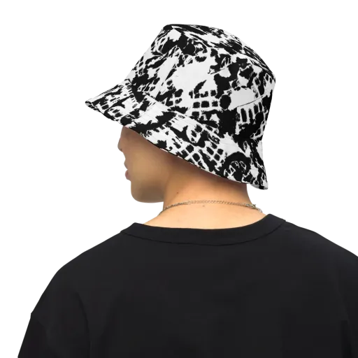 Noir Shatter on a Reversible Bucket Hat