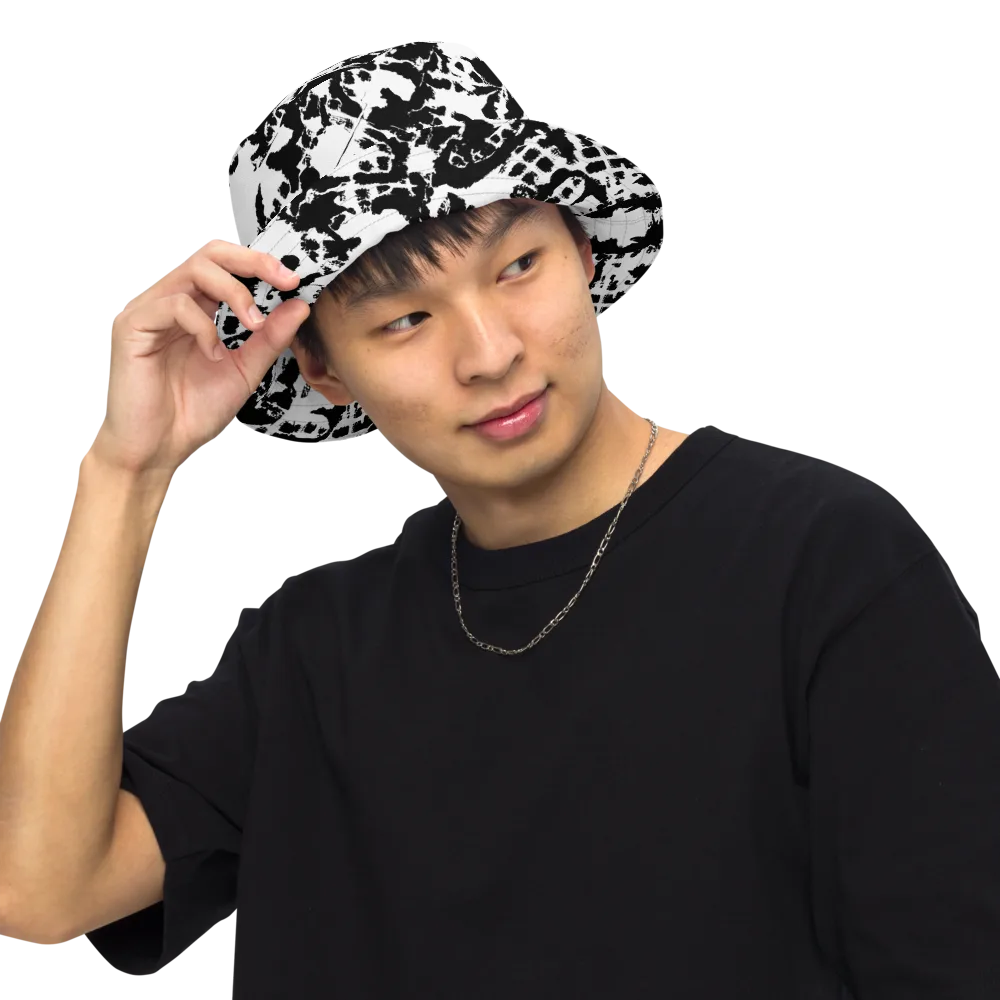 Noir Shatter on Reversible Bucket Hat — Front Inside