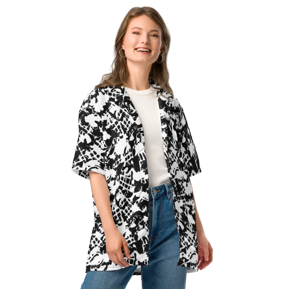 Noir Shatter on Button Shirt — Front
